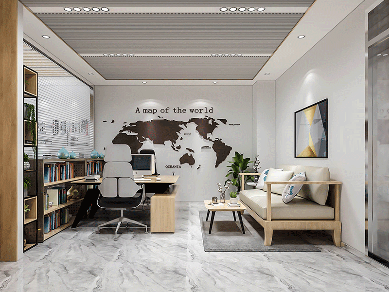 杭州450方普通辦公室裝修設計效果