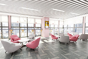 化妝品公司女性辦公室裝修設(shè)計全景案例